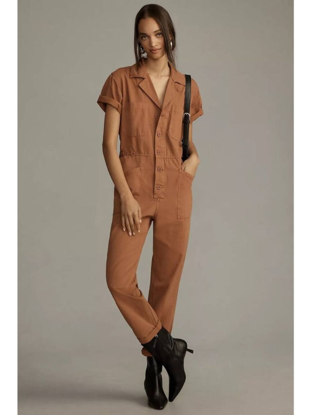 Pistola Grover Short-Sleeve Cotton Field Jumpsuit Size Medium